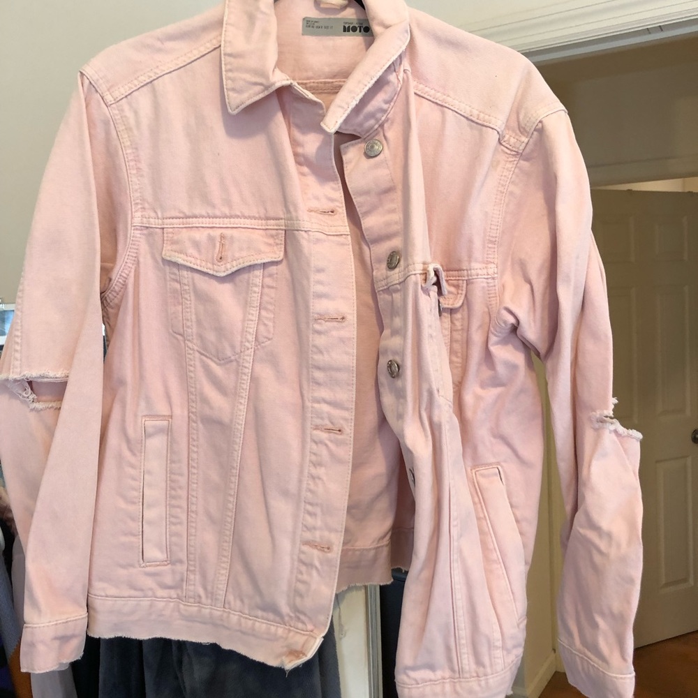 Topshop pink denim jacket